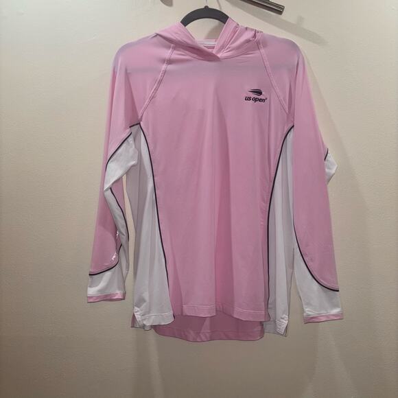 Peter Millar US Open Performance Pullover Hoodie –Pink, White & Navy –Size Large - Picture 7 of 15